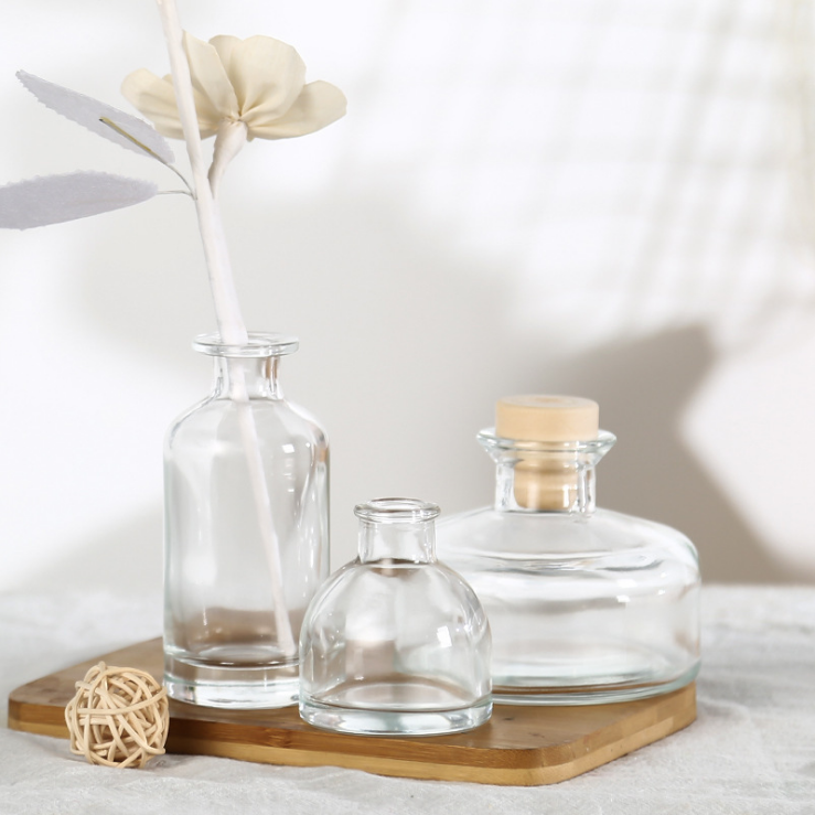 2021 New 50ml 150ml 250ml Matte Black Transparent Aromatherapy Diffuser Glass Bottle not With Rattan Stick Or Fiber Stick