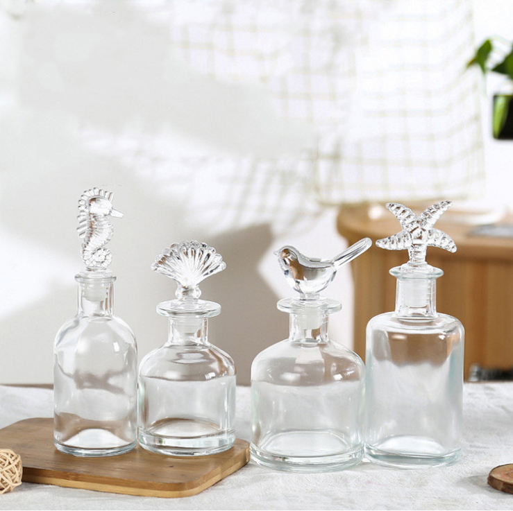 2021 New 50ml 150ml 250ml Matte Black Transparent Aromatherapy Diffuser Glass Bottle not With Rattan Stick Or Fiber Stick