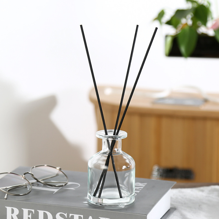 2021 New 50ml 150ml 250ml Matte Black Transparent Aromatherapy Diffuser Glass Bottle not With Rattan Stick Or Fiber Stick