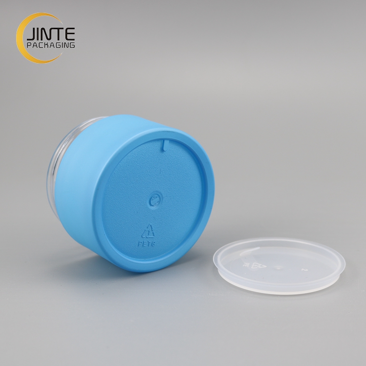 2021 New Color Matte Blue PETG Plastic Jar with Matte White Cap for Cream 50ml