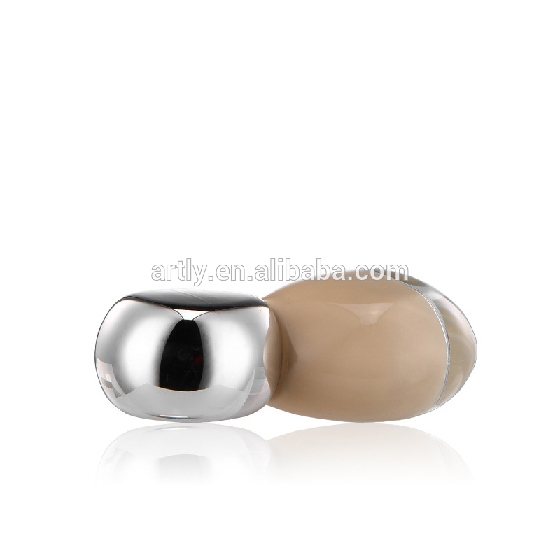 2021 New Design Bulb Shape 30ml Glass Lotion Liquid Foundation Bottle BB Cream Bottle With Pump