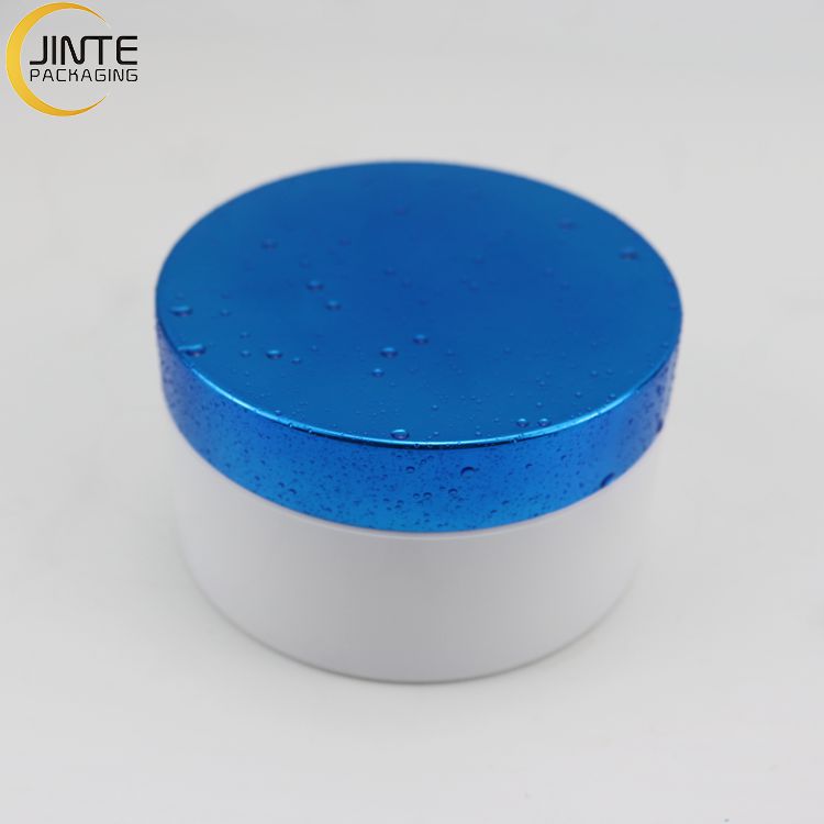 2021 New Design Cosmetic Eco-friendly Packaging PETG Containers Transparent Jar Body with Metal Color Lid