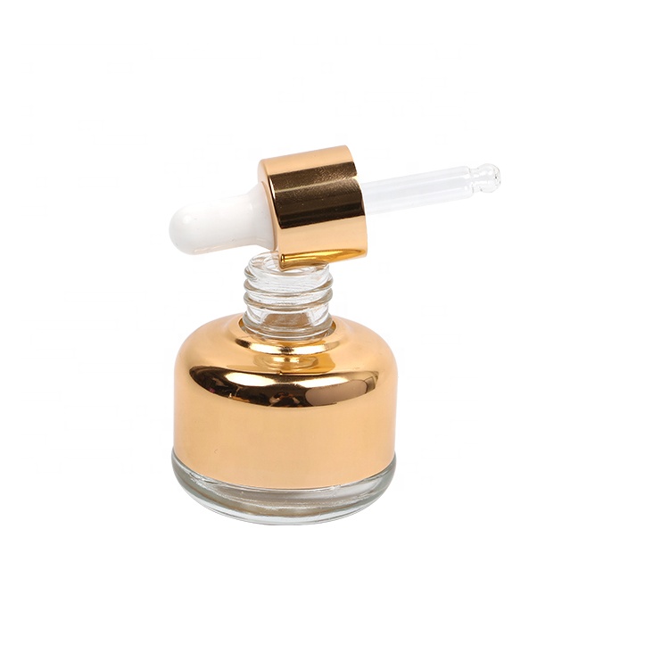 2021 New Design Empty Essential Oil Dropper Glass Bottle 30ml Clear Cosmetic Bottle With Aluminum Dropper