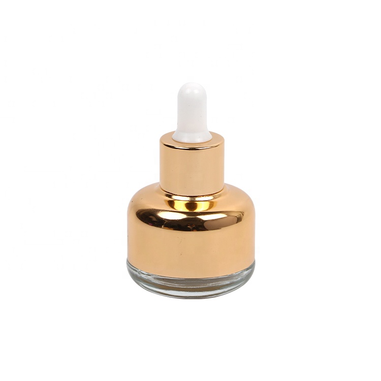 2021 New Design Empty Essential Oil Dropper Glass Bottle 30ml Clear Cosmetic Bottle With Aluminum Dropper