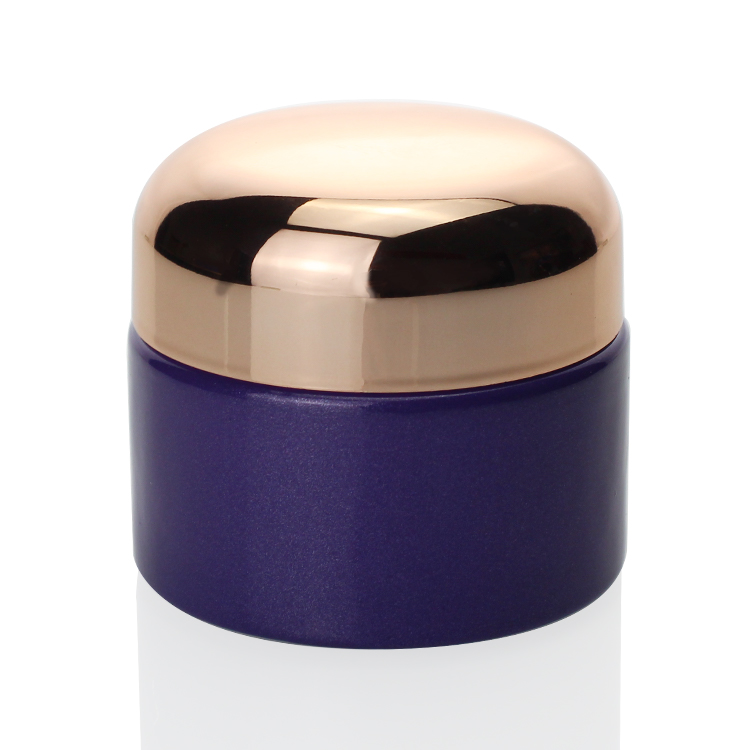 2021 New Good Quality 30g 50g Cosmetic Jar Glass Purple Glass Cosmetic Jars Purple Gold Glass Cream Jar