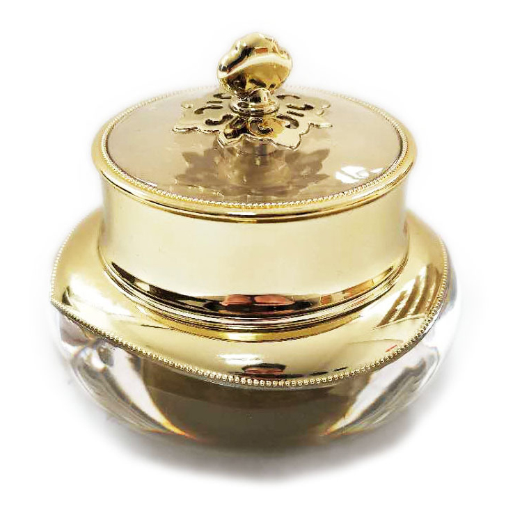 2021 New Model Acrylic Skincare Round Jar, Cosmetic Red Color Packaging Face Cream In Vietnam Crown Face Jar