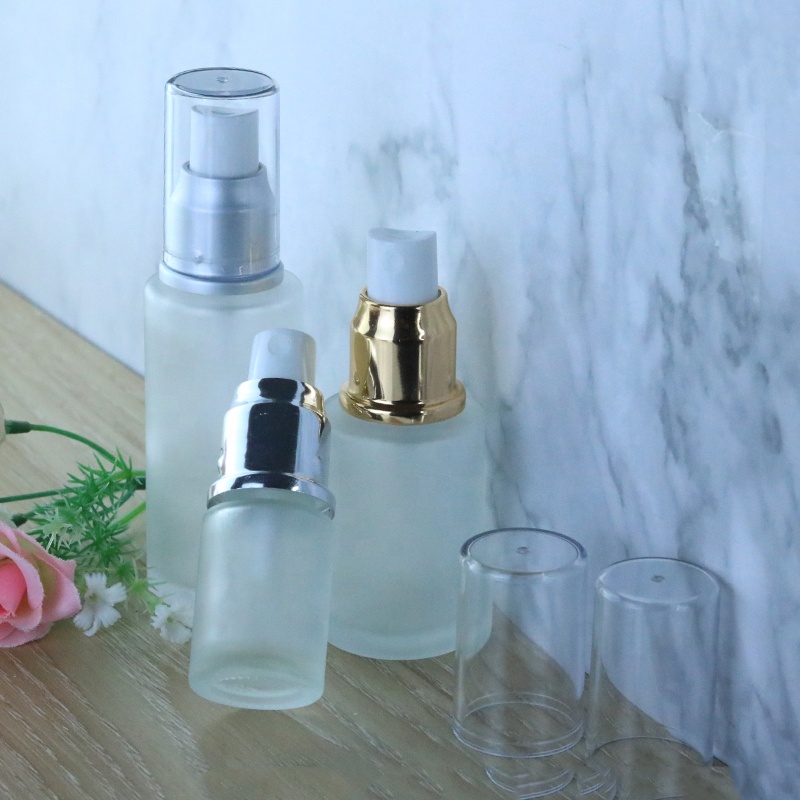 2021 New Trend 30ml 50ml 60ml Frosted Perfume Glass Bottle With Aluminum Silvery Golden Sprayer (EPG24)