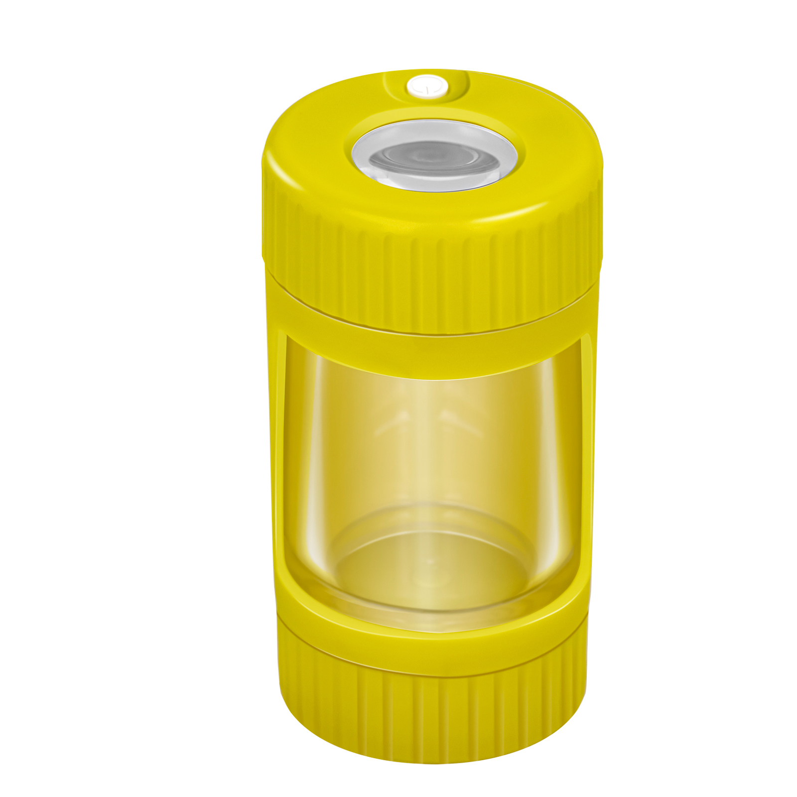 2021 New Wholesale Yufan JL-060Y-1 Portable Plastic Material Storage Can with Grinder and Pipe Set Air Tight ABS LED Storage Jar