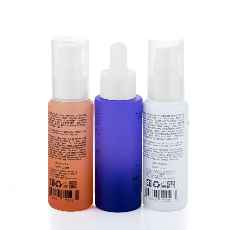 2021 New design  luxury 30ml 50ml 100ml colorful purple orange white lotion bottles with pump