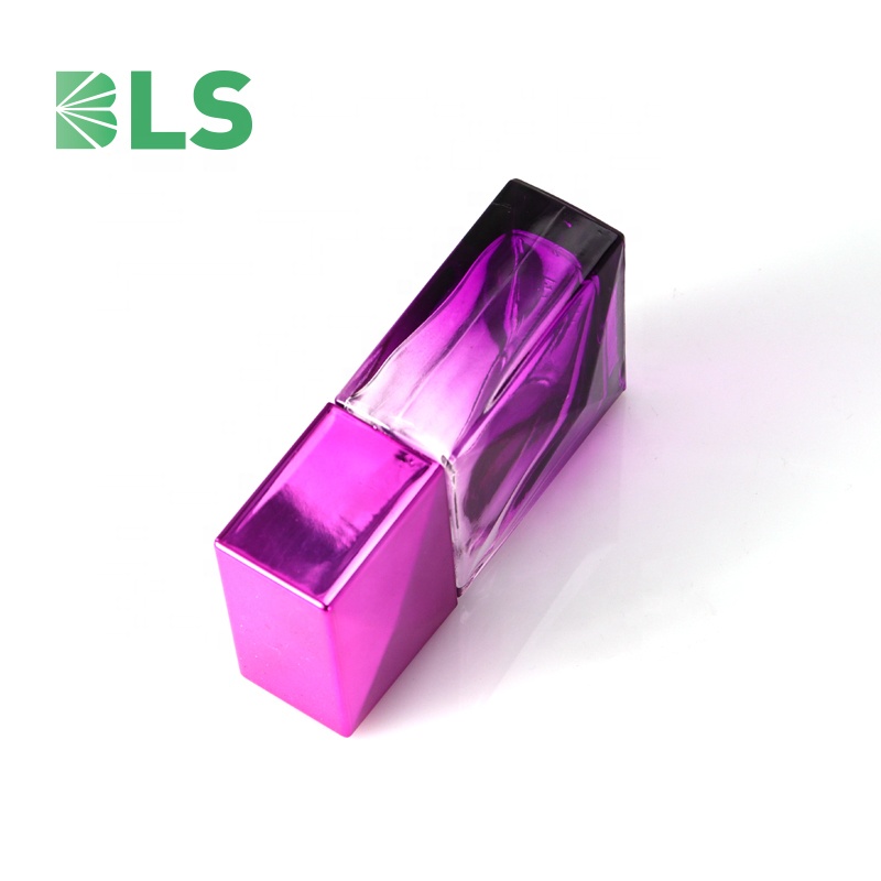 2021 Purple 30 ml rectangular glass perfume spray bottle