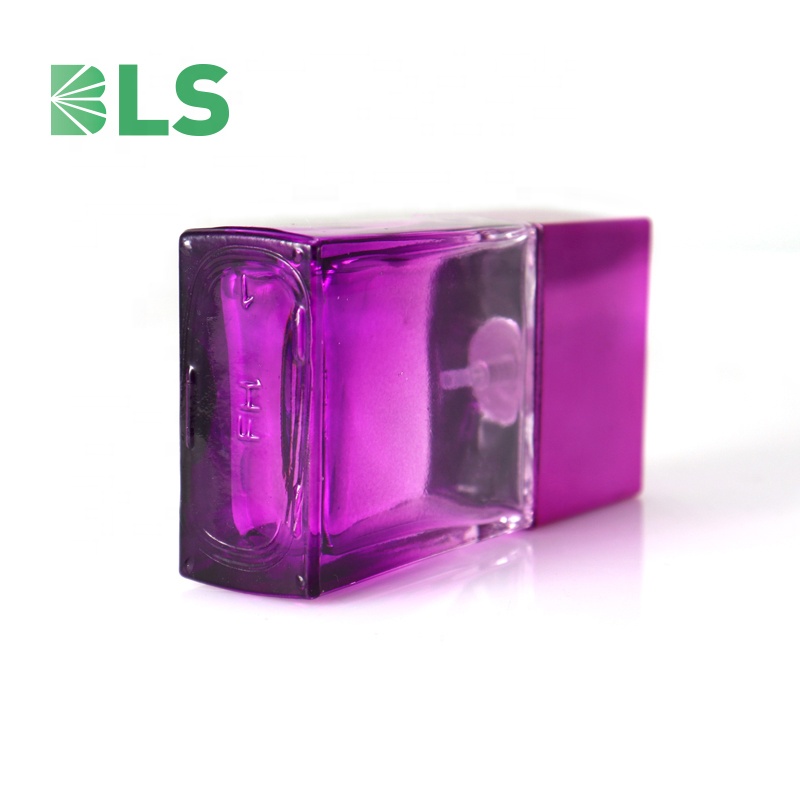 2021 Purple 30 ml rectangular glass perfume spray bottle