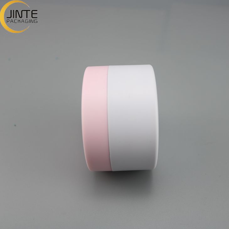 2021 Skin Care Packaging 1OZ/30ml Matte White PETG Plastic Lip Balm Jar With Pink Lids Cosmetic Containers