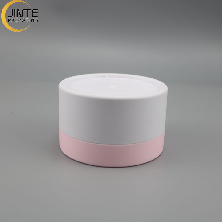 2021 Skin Care Packaging 1OZ/30ml Matte White PETG Plastic Lip Balm Jar With Pink Lids Cosmetic Containers