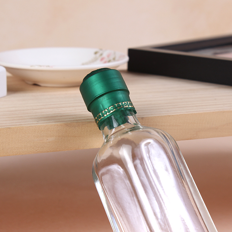 2021 Square Clear Glass Olive Oil Bottle with Screw Cap 100ml 275ml 500ml