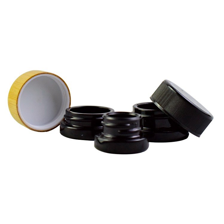 2021 UV Black Dark Violet Stash Container for Herb Smell Proof Air Tight violet Storage Glass Jar Custom Printing