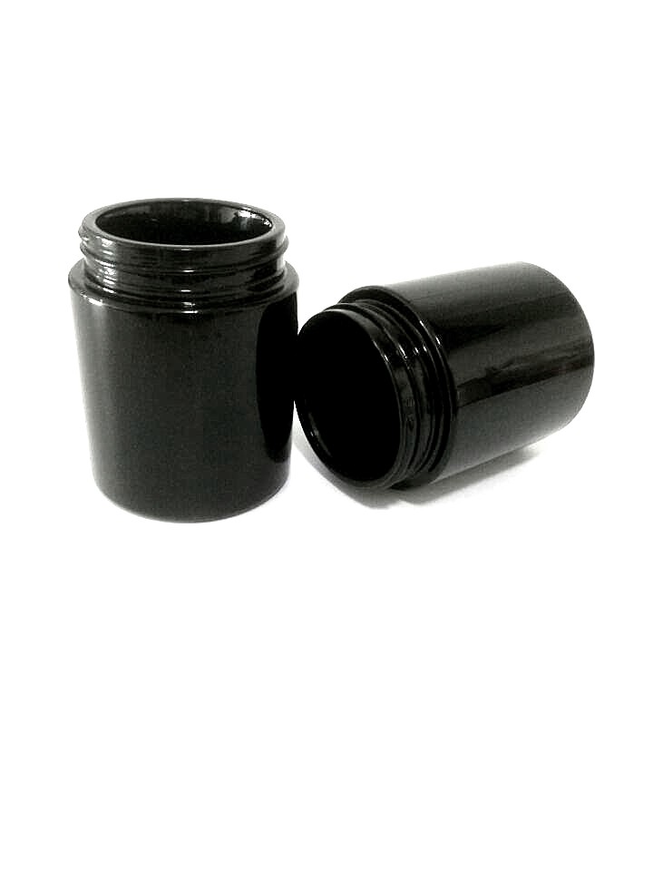 2021 Wholesale black uv tall round violet screw top smell proof wide mouth storage stash glass jars