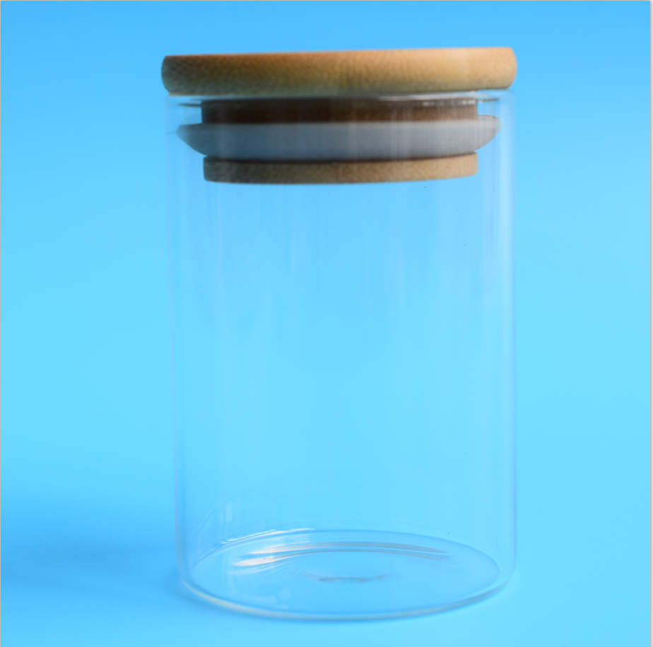 2021 Wholesale price food storage glass jar with airtight bamboo lid