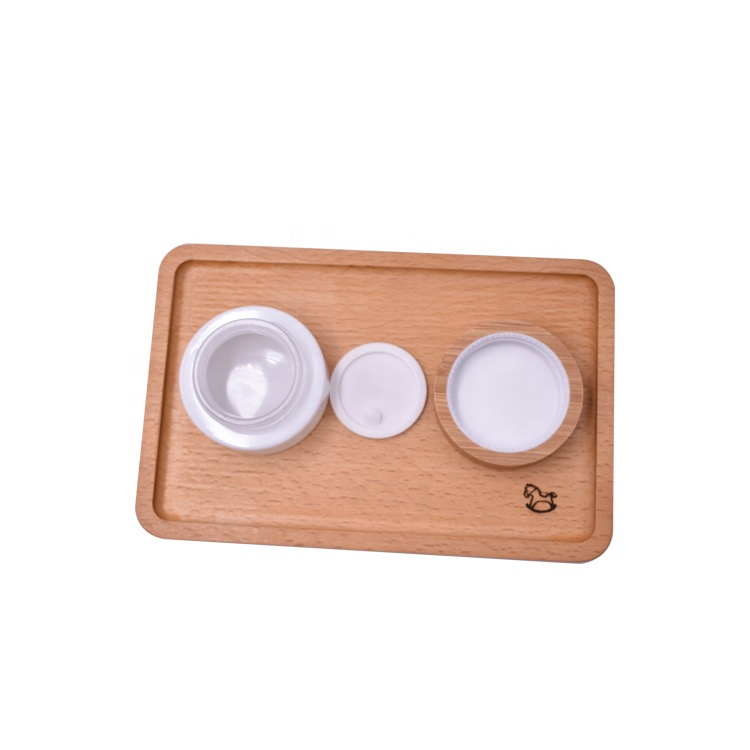 2021 eco friendly skin care face cream cosmetic jar empty 1oz 30g white bamboo cosmetic jar glass
