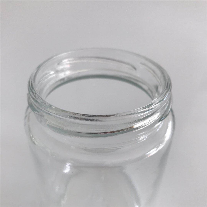 2021 hot sale 380ml empty round honey glass jar wide mouth storage transparent fancy honey jars bee with custom