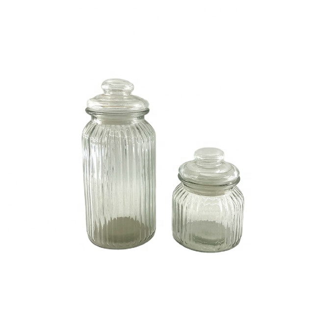 2021 hot sale thick glass candy jar and  for food packaging Storage Glass Containers Bottles Jar With Lids