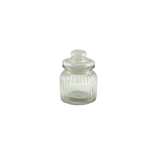 2021 hot sale thick glass candy jar and for food packaging Storage Glass Containers Bottles Jar With Lids