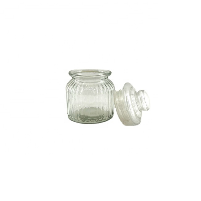 2021 hot sale thick glass candy jar and for food packaging Storage Glass Containers Bottles Jar With Lids