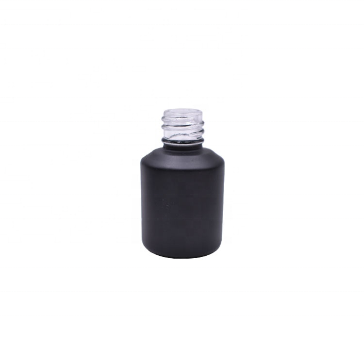 2021 hot sell 15ml matt black sloping shoulder cosmetics packing essential oil serum bottle