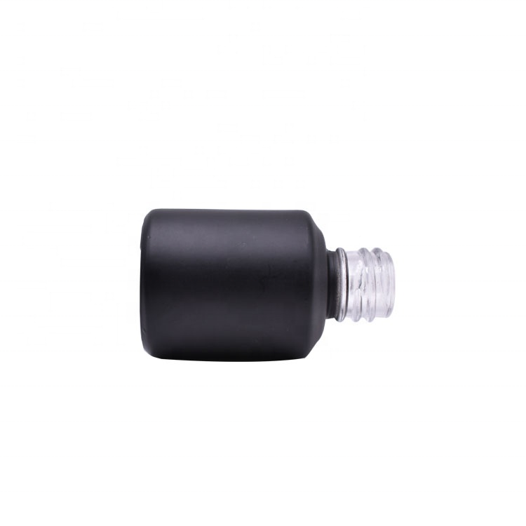 2021 hot sell 15ml matt black sloping shoulder cosmetics packing essential oil serum bottle