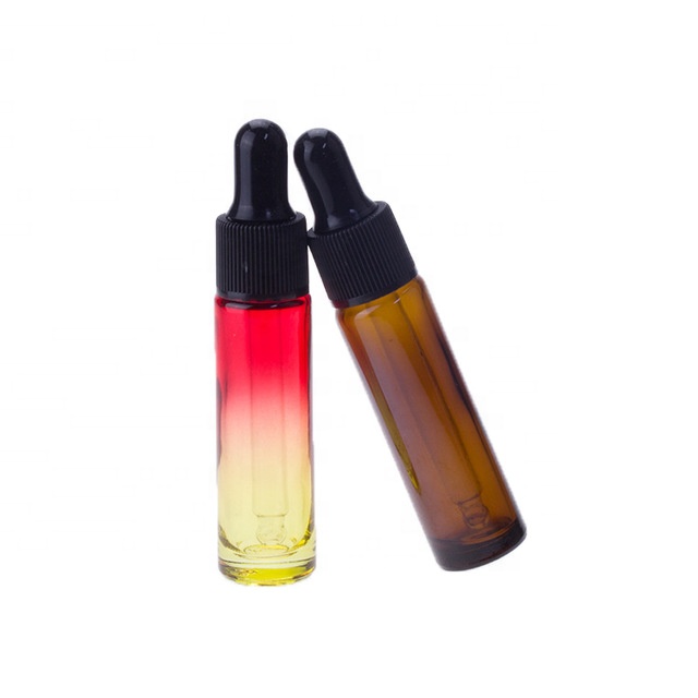 2021 hot selling luxury 10ml empty thin tall clear tube glass cosmetic colored perfume oil serum dropper bottles