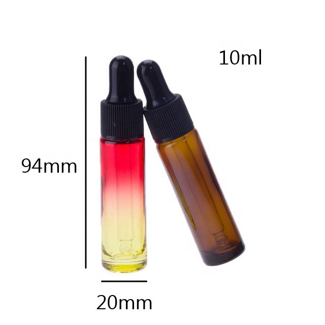 2021 hot selling luxury 10ml empty thin tall clear tube glass cosmetic colored perfume oil serum dropper bottles