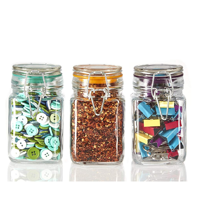 2021 hot wide mouth swing top glass container for the kitchen