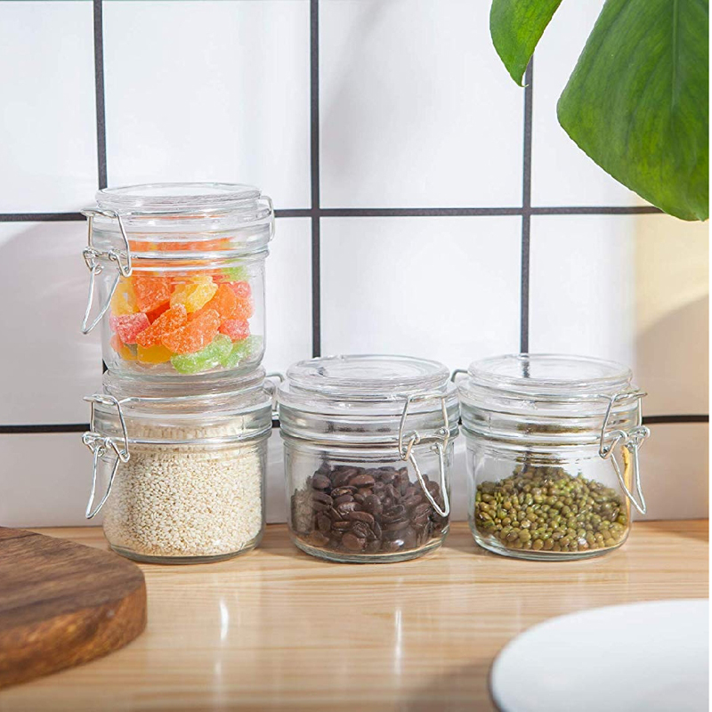 2021 hot wide mouth swing top glass container for the kitchen