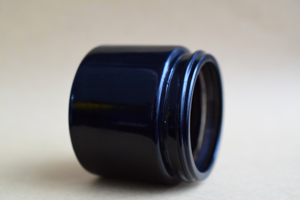 2021 luxury 60ml glass black uv cosmetic cream skin care jar hemp smell proof storage black lid OEM custom print