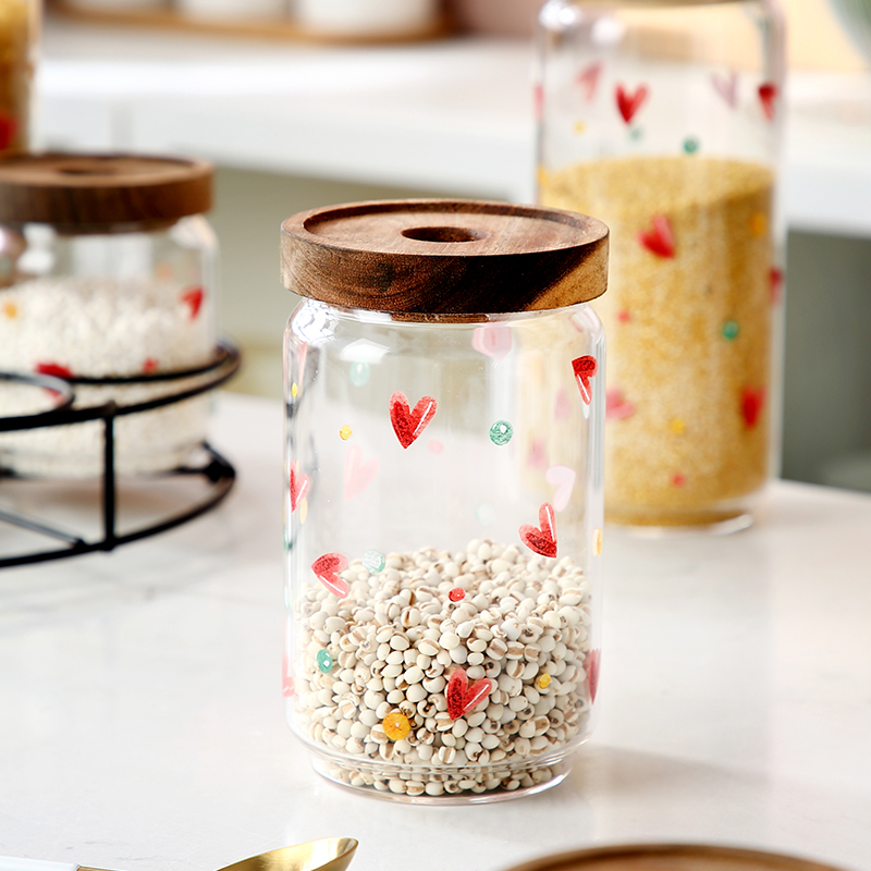 2021 manufacturers selling home decor glass coffee sugar tea food rice storage canister with lid