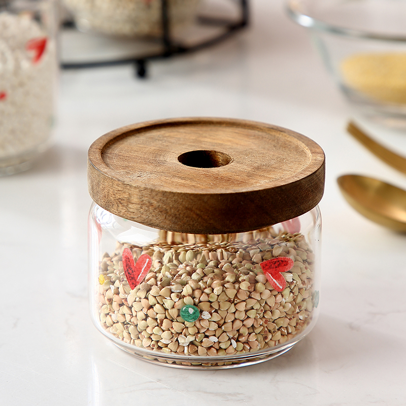 2021 manufacturers selling home decor glass coffee sugar tea food rice storage canister with lid