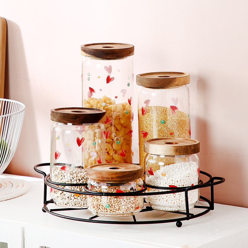 2021 manufacturers selling home decor glass coffee sugar tea food rice storage canister with lid