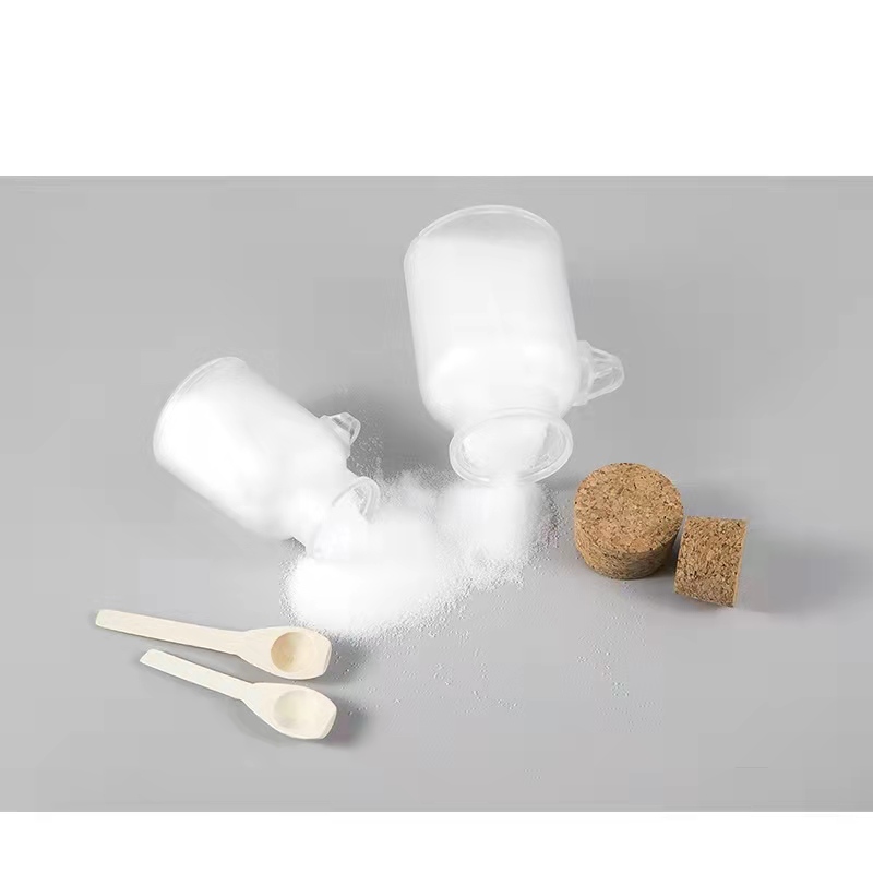 2021 new 10oz bath salt jar with spoon plastic body scrub jar with wooden spoon, bath salt jar