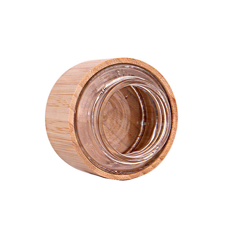 2021 new arrivals OEM bocal en verre 50ml bamboo lid cream candle glass storage bottle jar