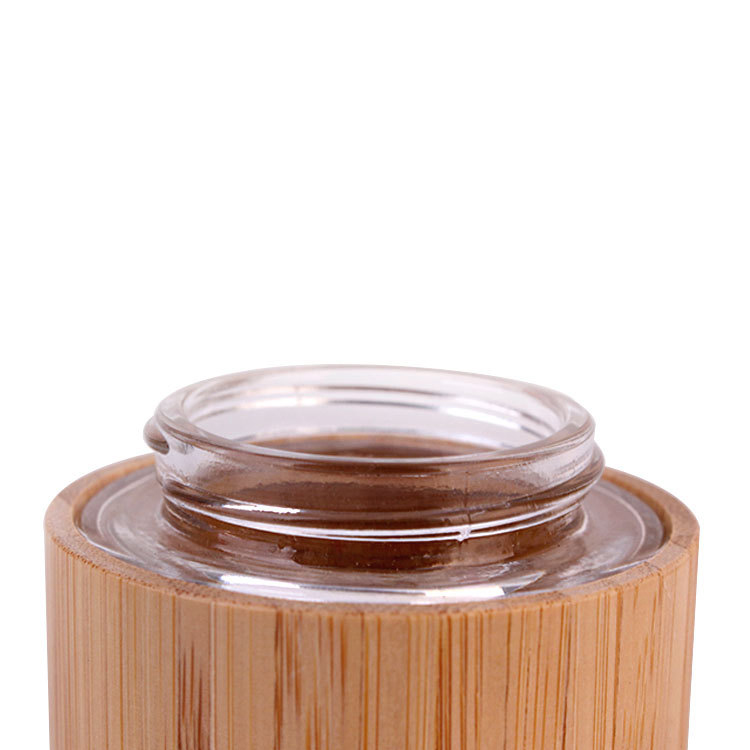 2021 new arrivals OEM bocal en verre 50ml bamboo lid cream candle glass storage bottle jar