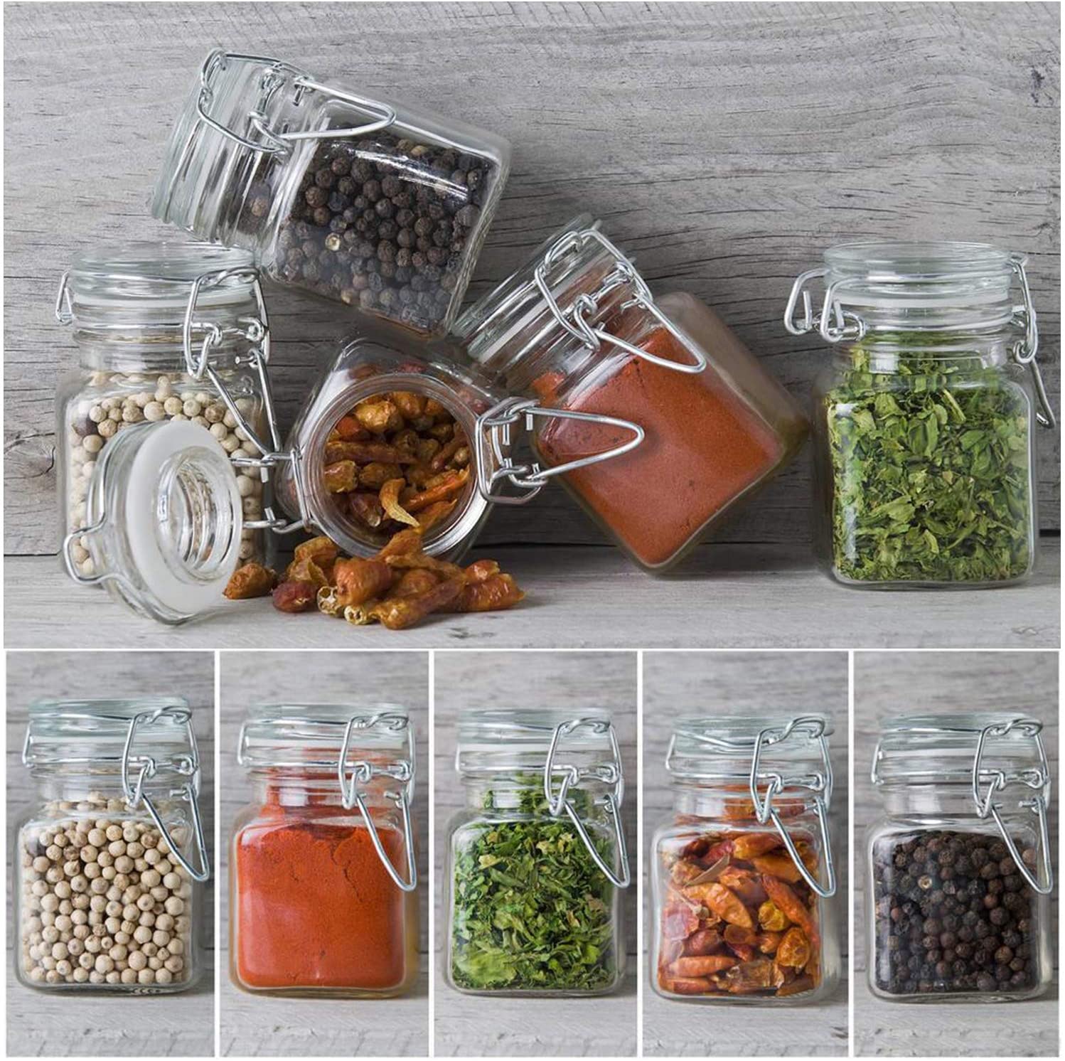 2021 new design 100ml wide mouth swing top glass jars for the kitchen