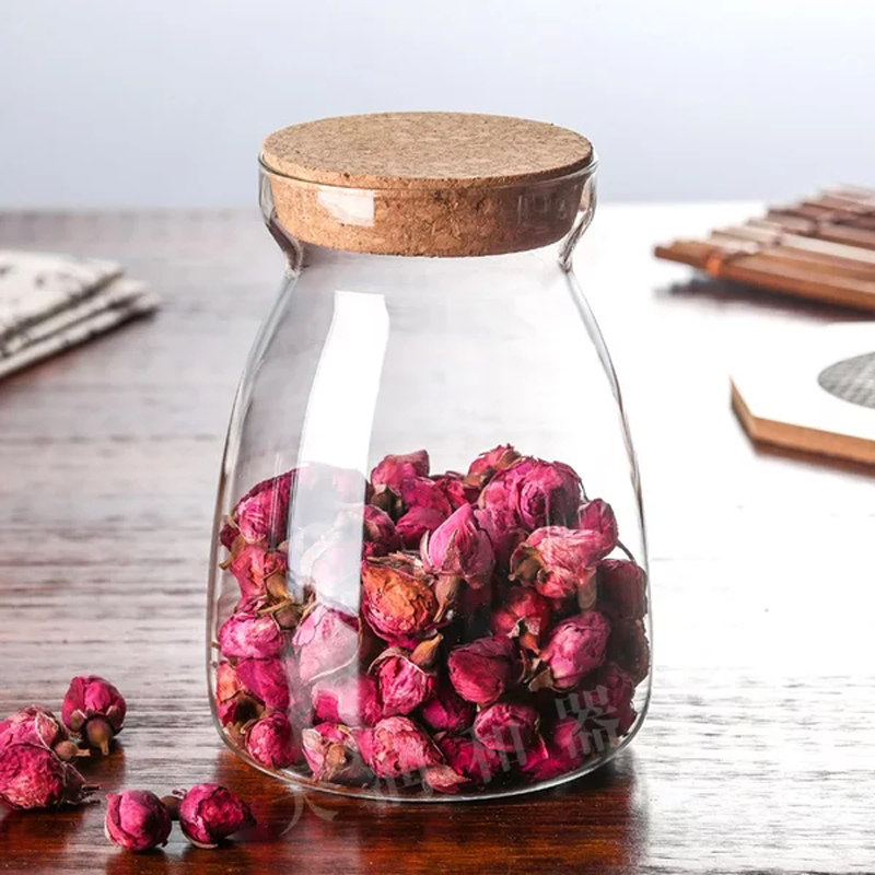 2021 new design Borosilicate clear glass storage jar with bamboo lid