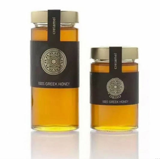 2021 new design cylinder round 200ml 250ml 300ml 380ml glass honey jars in bulk with lids