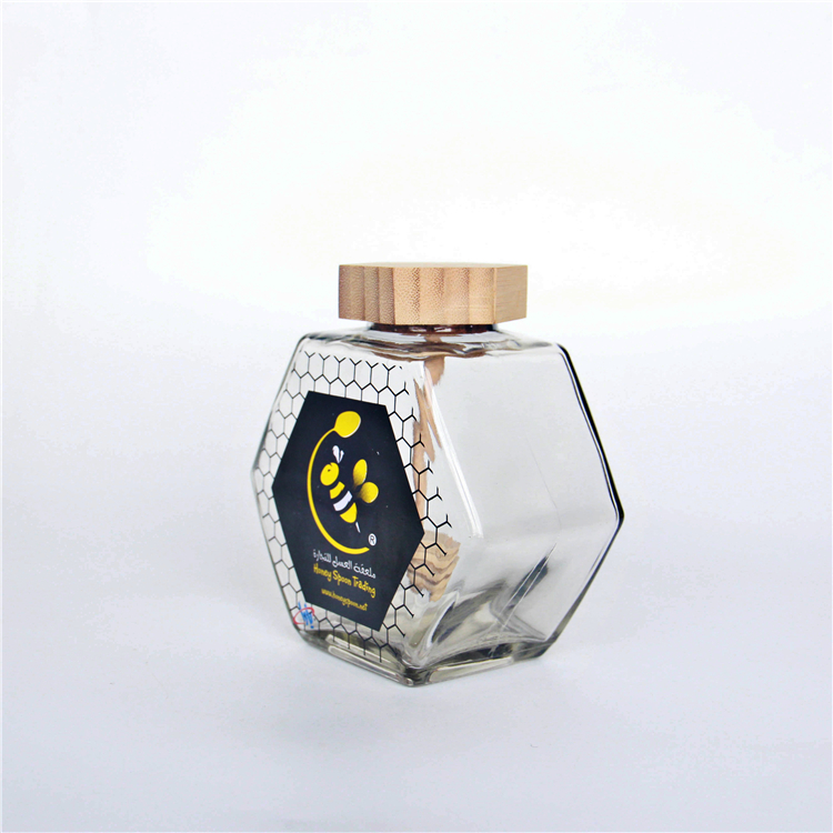 2021 new design glass jar with cork lid and spoon excellent quality 8 oz glass candle jars with lids honey glass storage jars