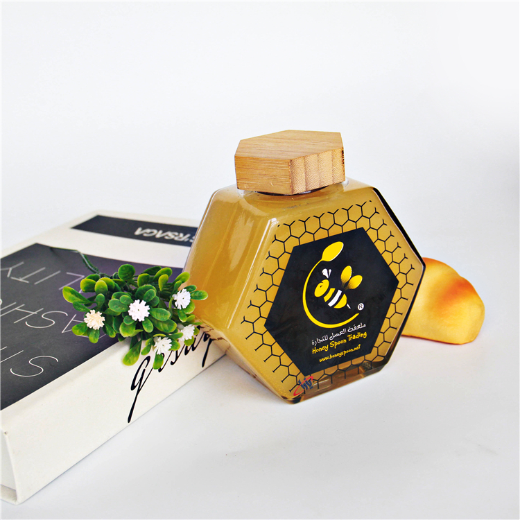 2021 new design glass jar with cork lid and spoon excellent quality 8 oz glass candle jars with lids honey glass storage jars