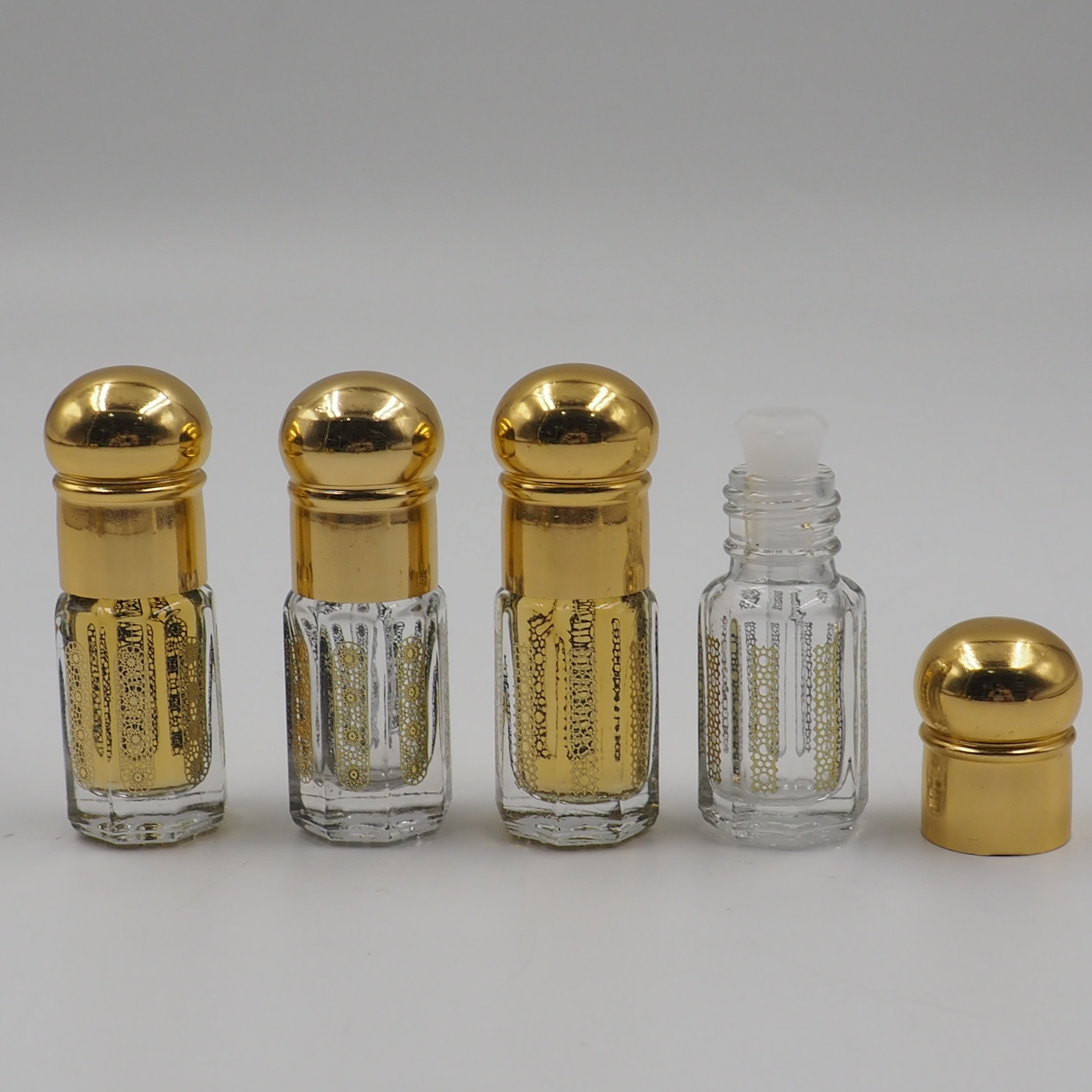 2021 new designed 3ml fancy tola attar bottles perfume oil bottles for oud in middle east