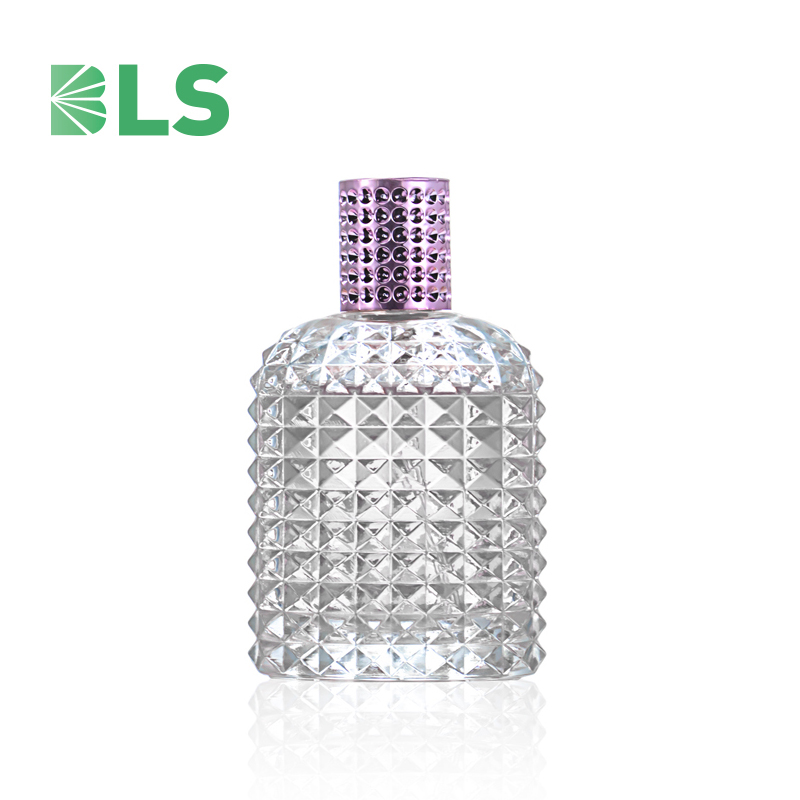 2021 new product clear rectangular perfume50ml 100ml glass spray bottle