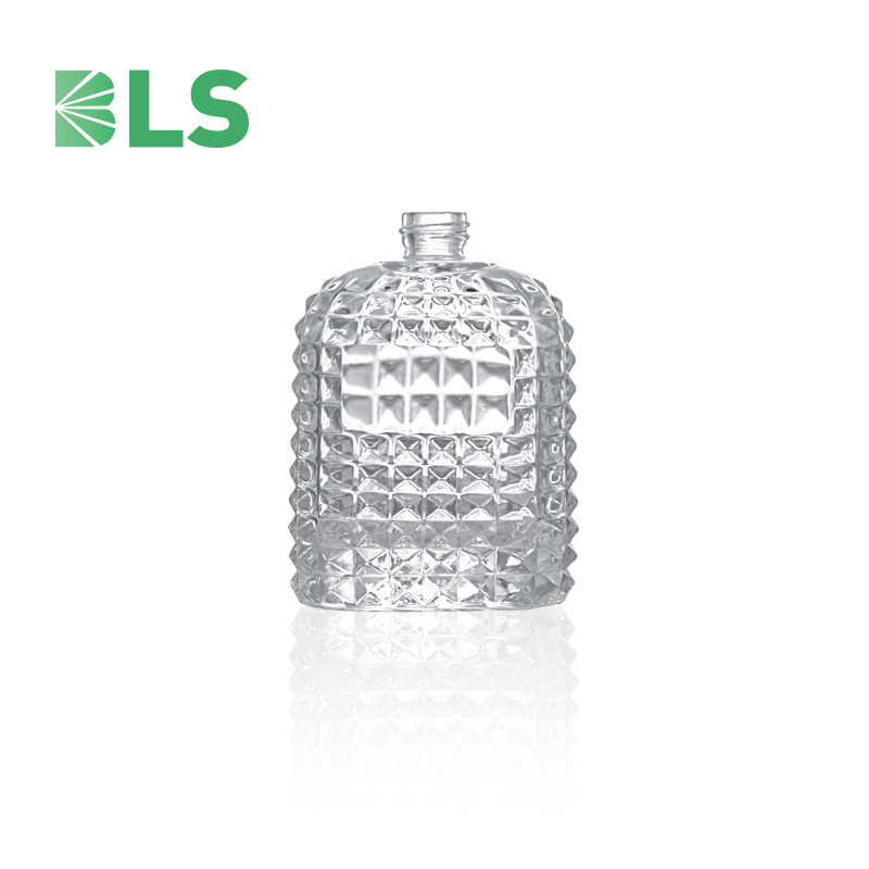 2021 new product clear rectangular perfume50ml 100ml glass spray bottle