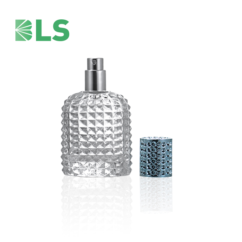 2021 new product clear rectangular perfume50ml 100ml glass spray bottle