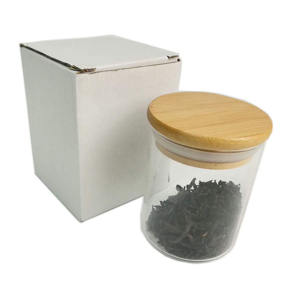 2021 new products bocal en verre borosilicate bamboo airtight glass food storage containers jar bottles with bamboo lid