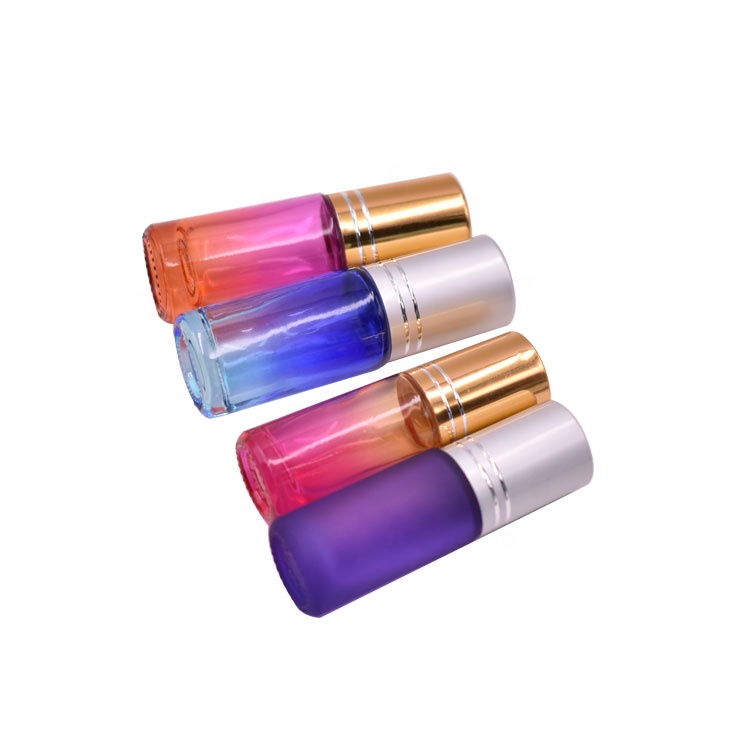 2021 new products high quality travel size various color beautiful empty 5ml glass roll on bottle for perfume